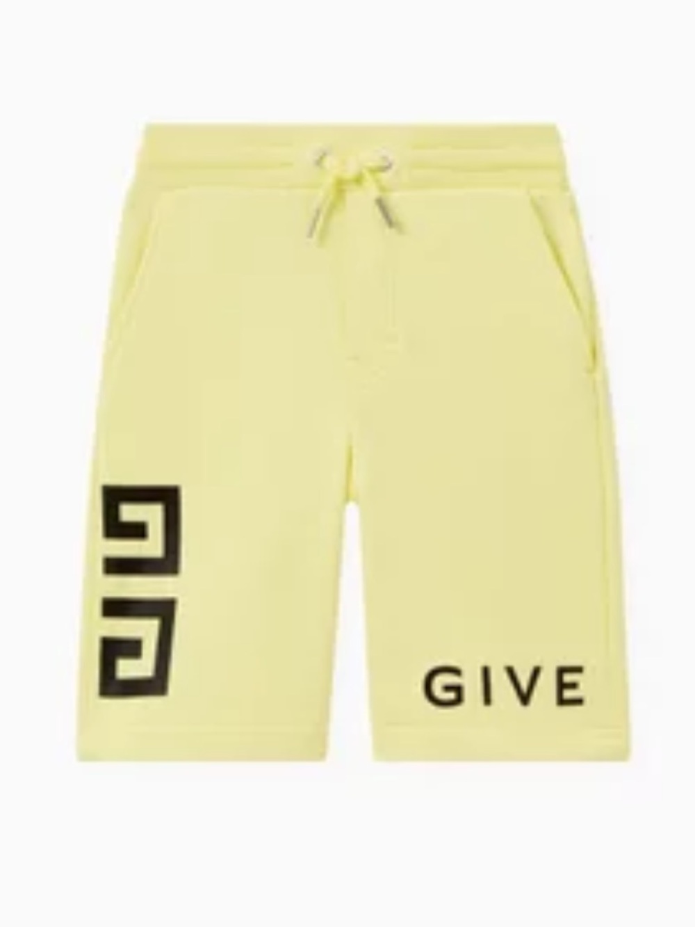 Givenchy Boys Yellow Fleece Logo Bermuda Shorts